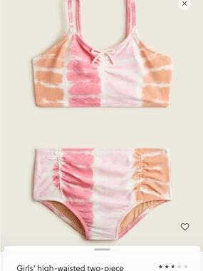 Crewcuts Pink & Peach Tie-Dye Girls' Two-Piece Swim Set